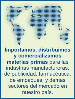 Materias primas importadas para la industria colombiana.